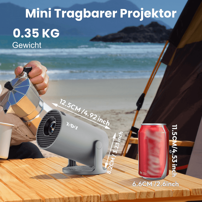 Trendsparadies – VibeBeam by XGODY Mini-Beamer mit 4K Support, WiFi 6 & Bluetooth 5.4